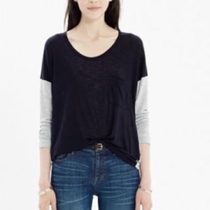 Madewell Scoopneck Colorblock Roster Tee
